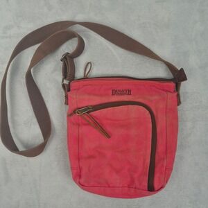 Duluth Trading Co Pink Canvas Crossbody Messenger Bag Adjustable Strap Utility